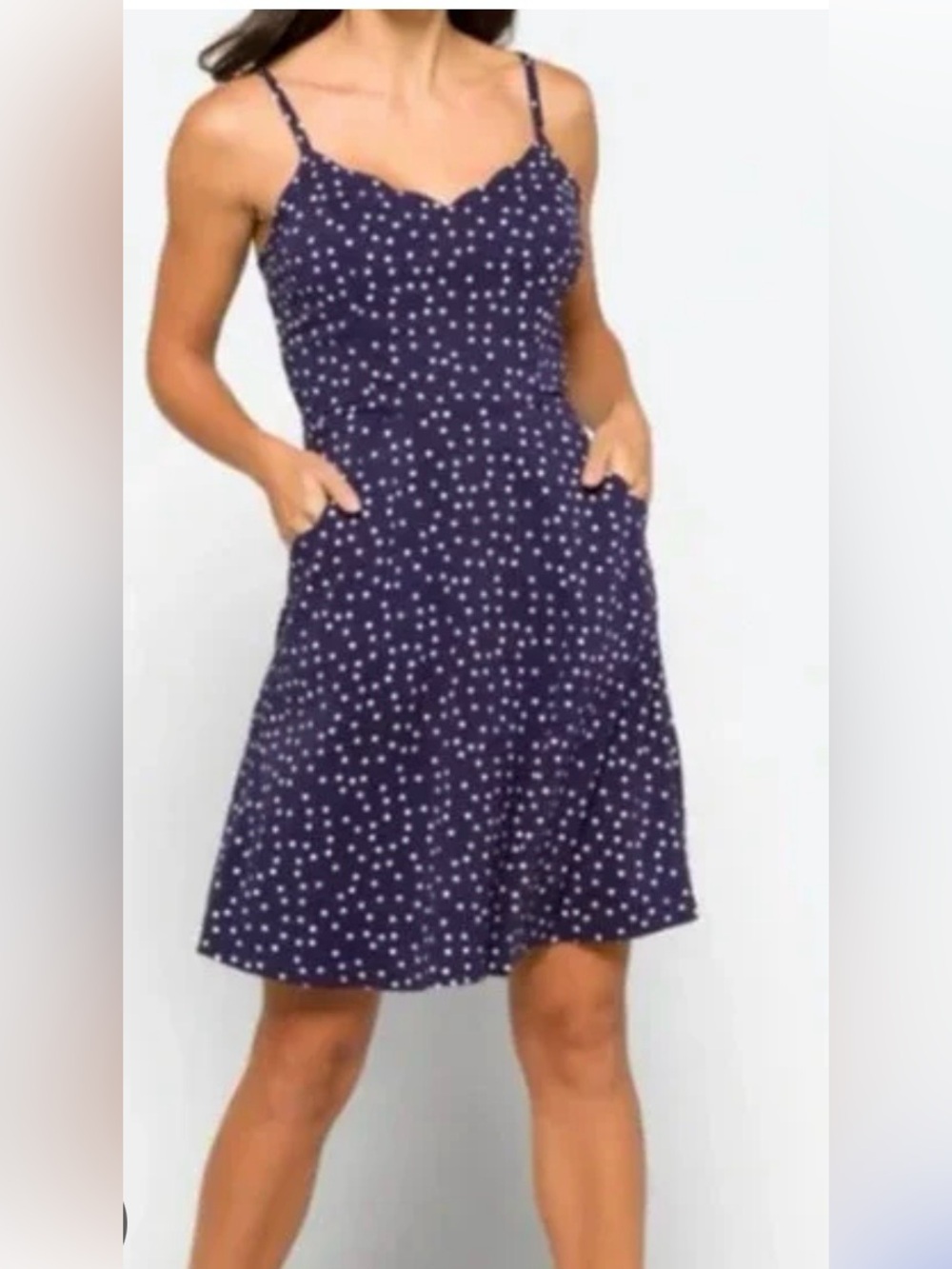 NWT 41 Hawthorn Navy & White Polka Dot Spaghetti Strap Dress